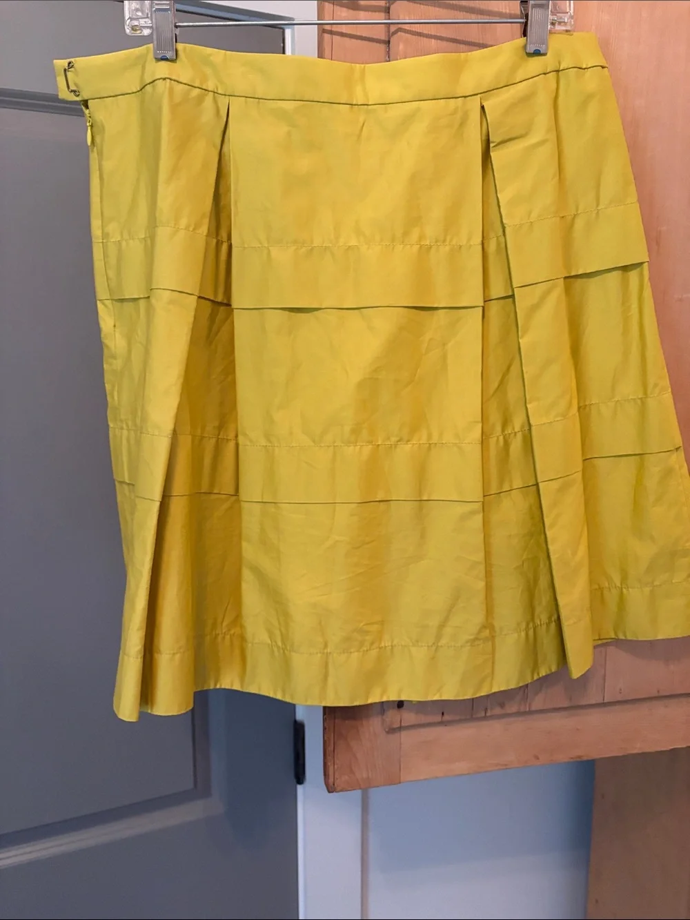 J. Crew Bright Mustard Tiered A-Line Skirt
